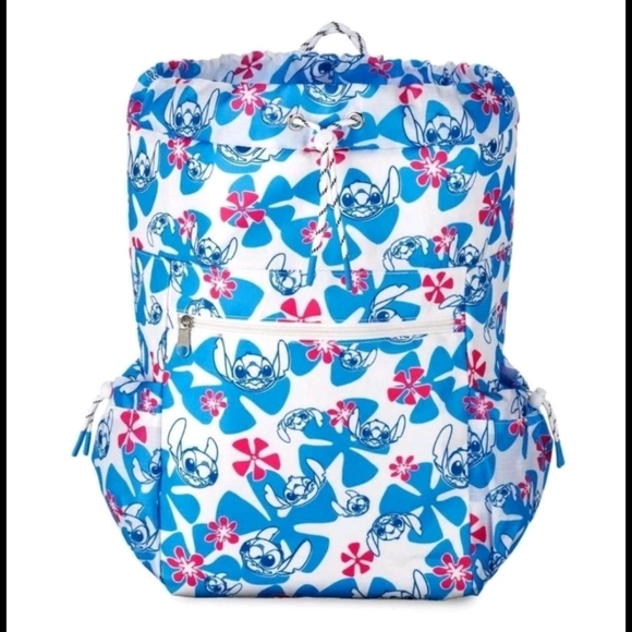 Disney Lilo & Stitch Floral Drawstring Lightweight Backpack - Picture 1 of 16
